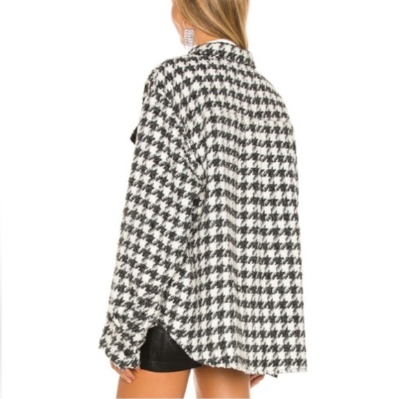 Revolve L’Academie Wool Houndstooth Shirt Jacket size Small - Picture 2 of 9